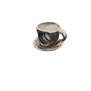 Pandora Teacup and Saucer Silver Charm Retired 925 ALE